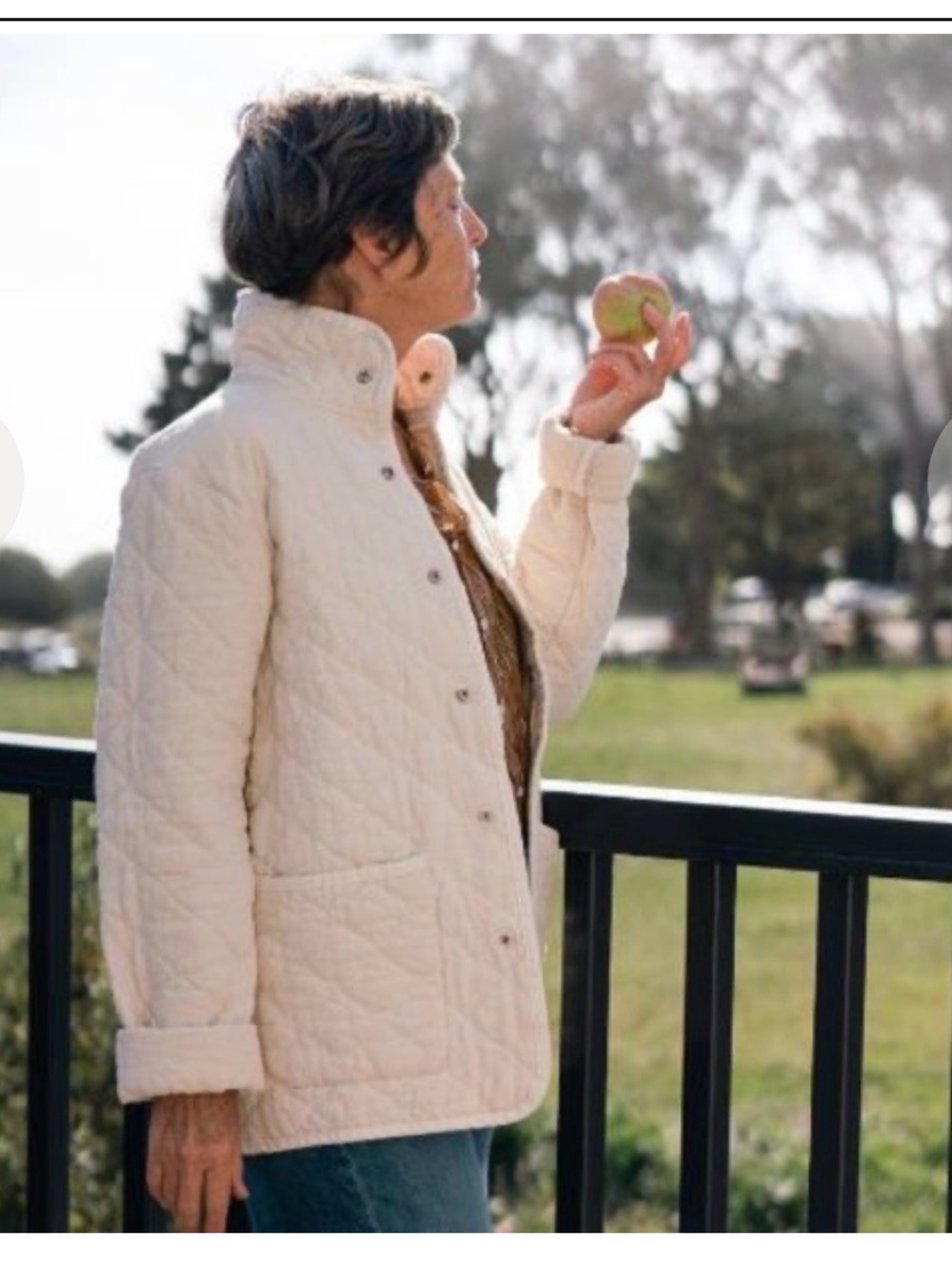 Quilted Utility Jacket in Cream - Lightweight Layer - Picture 11 of 13